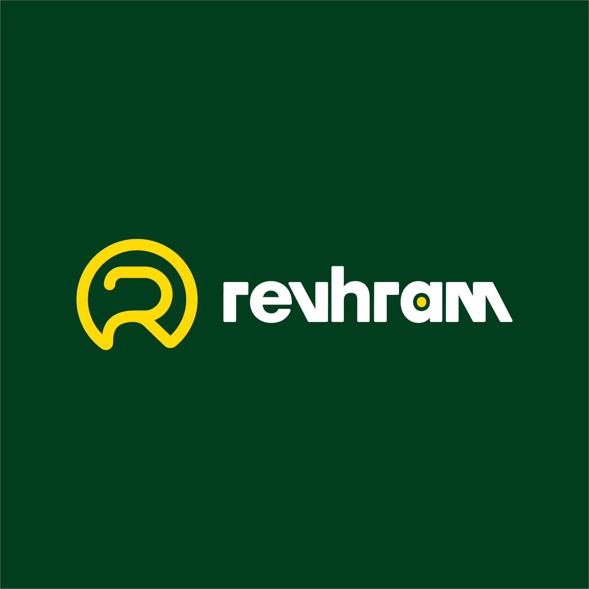 Logotipo Revhram fundo verde